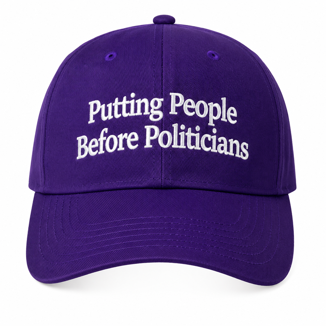 Putting People Before Politicians embroidered baseball cap